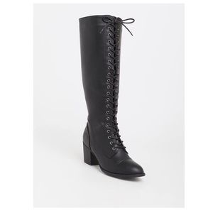 NEW Torrid Black Lace-Up Knee Boot (WW & Extra Wide Calf)